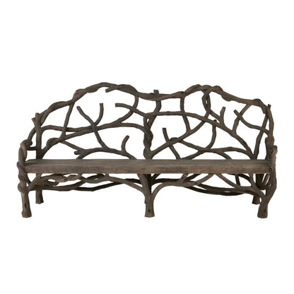 Panca rustica con rami di legno finto