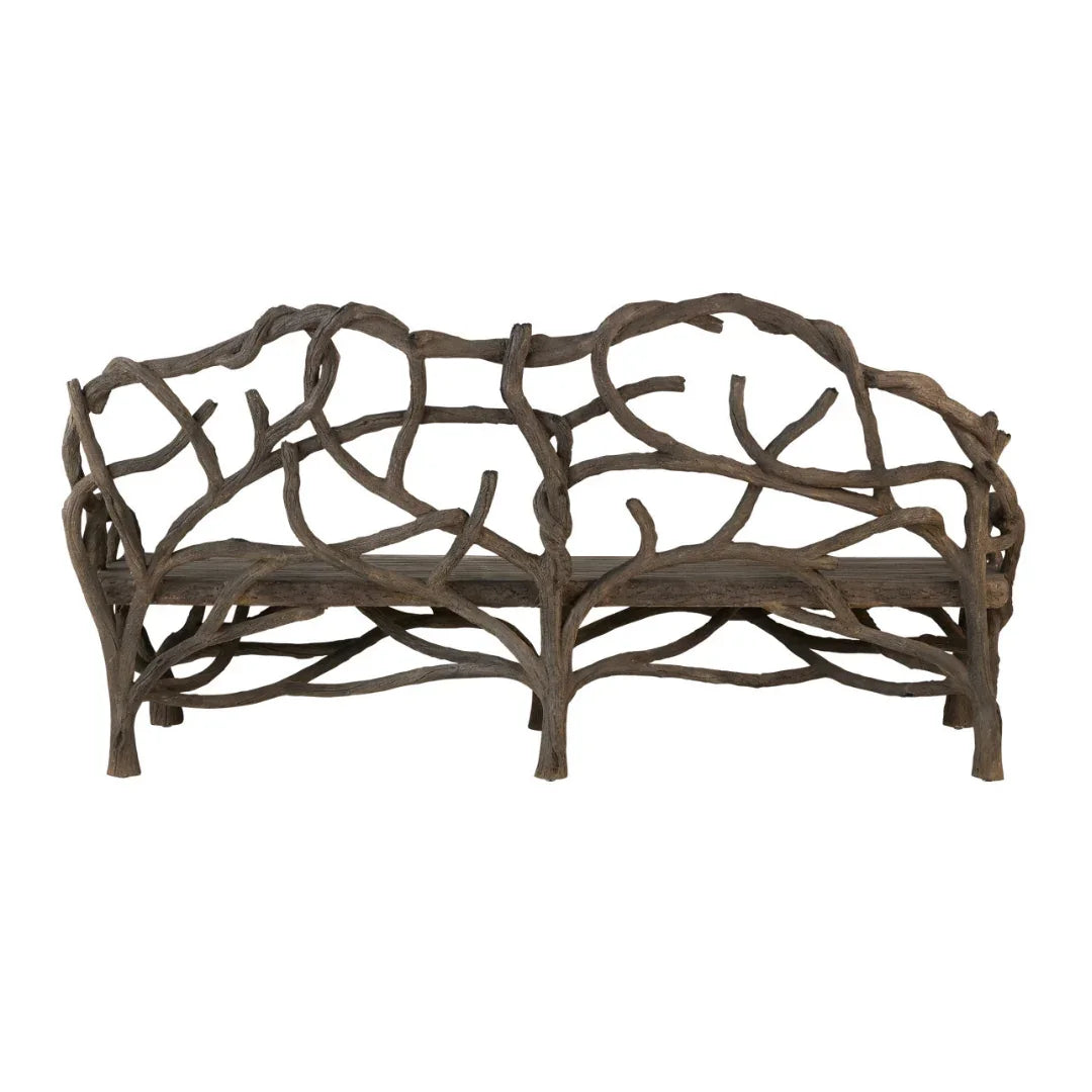 Panca rustica con rami di legno finto