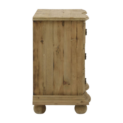 Cassettiera rustica con frontale curvo naturale