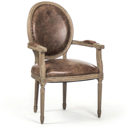 Poltrone con schienale tondo in pelle rustica