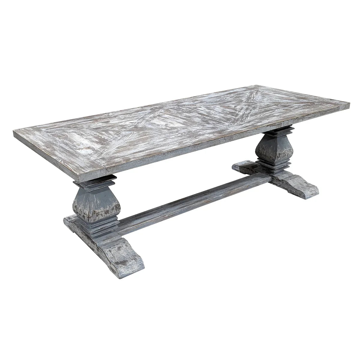 Tavolo da pranzo rustico in legno blu invecchiato