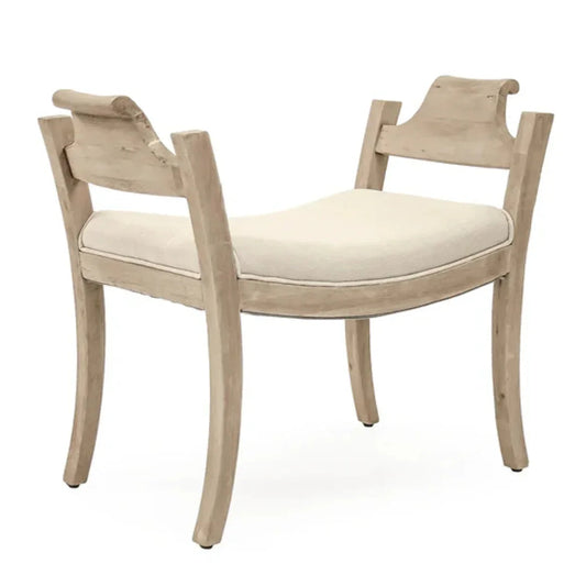 Sgabello decorativo con struttura in legno rustico