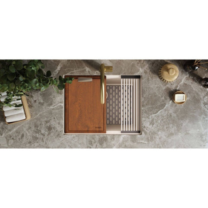 Ruvati epiRock Workstation da 25 pollici, lavello da lavanderia sottotop bianco caldo - RVG2321WB