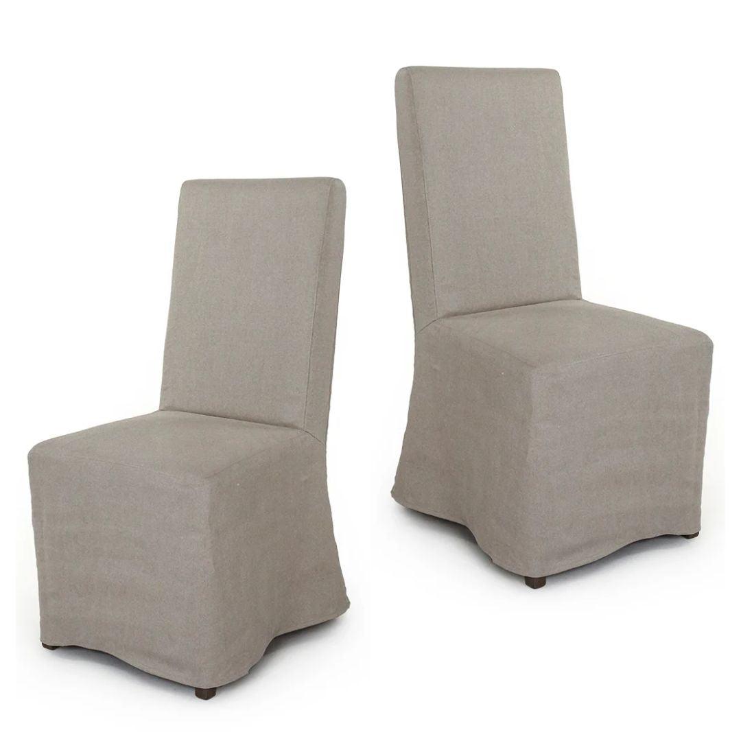 Sedia laterale in crema naturale francese