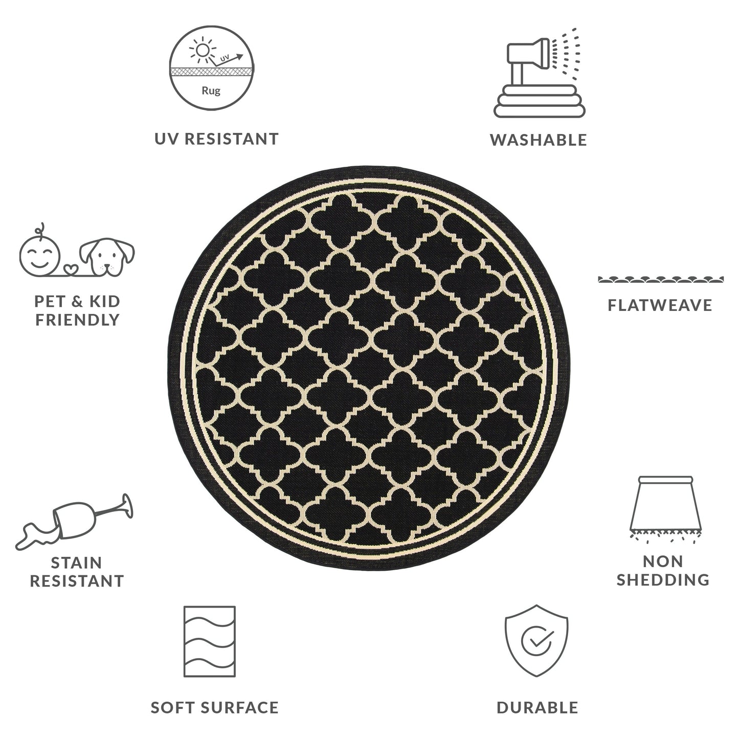 Tappeto da giardino impermeabile per interni ed esterni SAFAVIEH Courtyard Kristelle