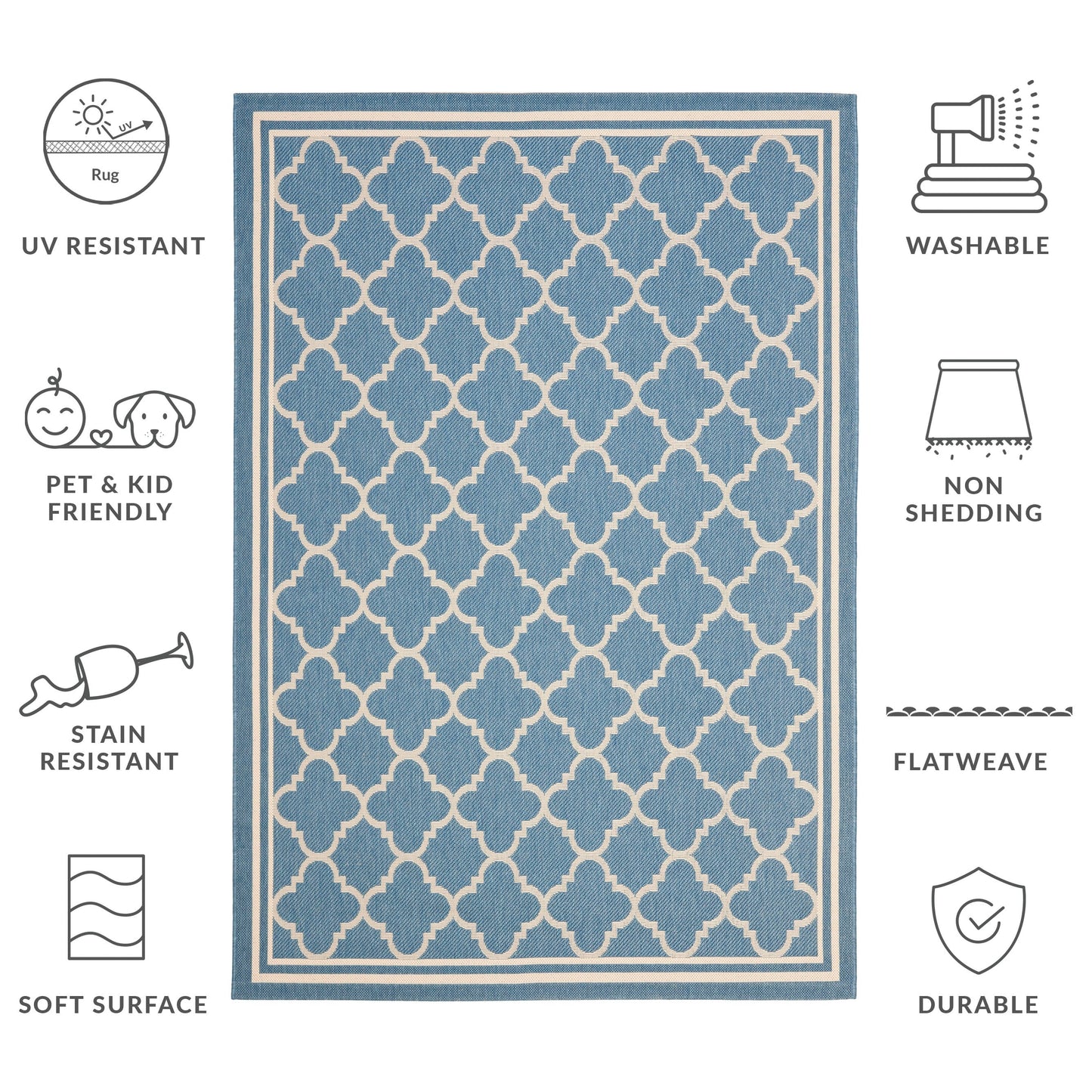 Tappeto da giardino impermeabile per interni ed esterni SAFAVIEH Courtyard Kristelle