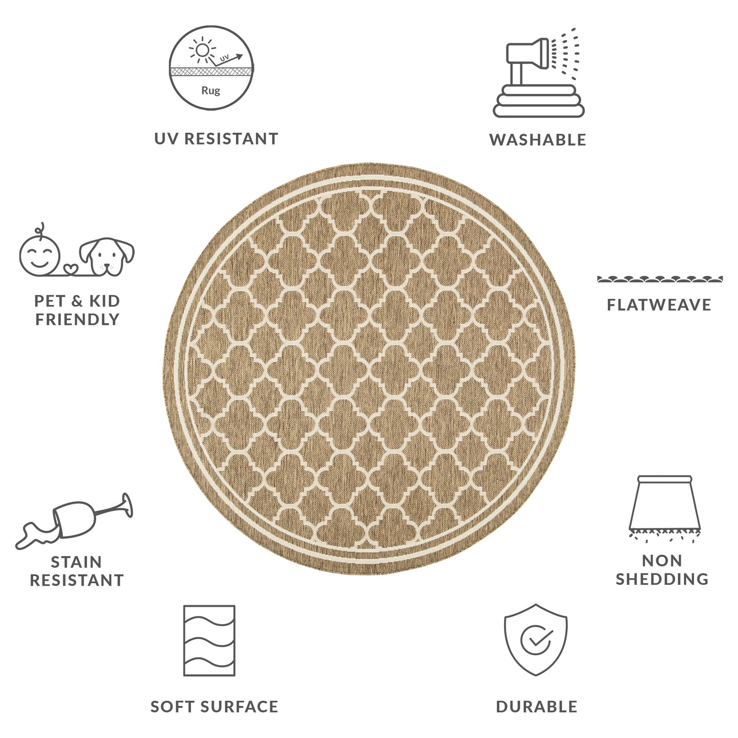 Tappeto da giardino impermeabile per interni ed esterni SAFAVIEH Courtyard Kristelle