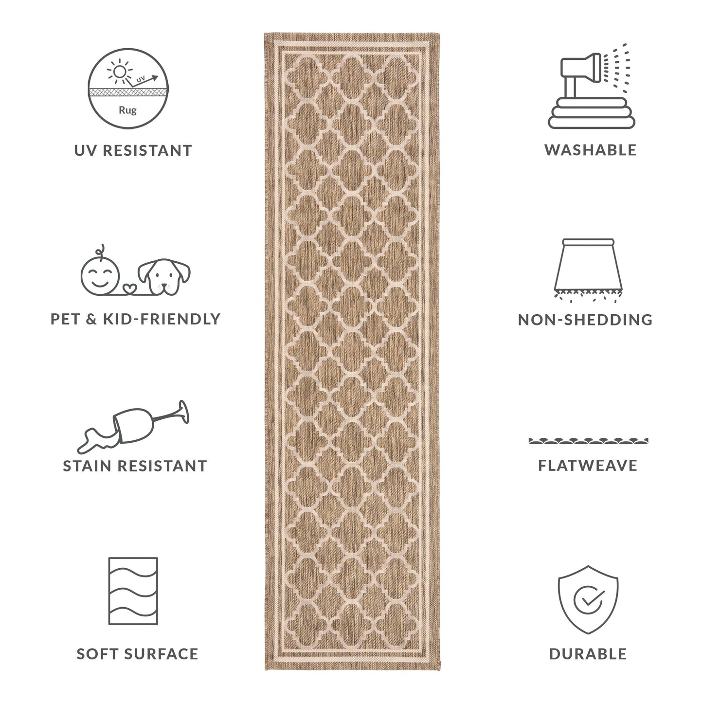 Tappeto da giardino impermeabile per interni ed esterni SAFAVIEH Courtyard Kristelle