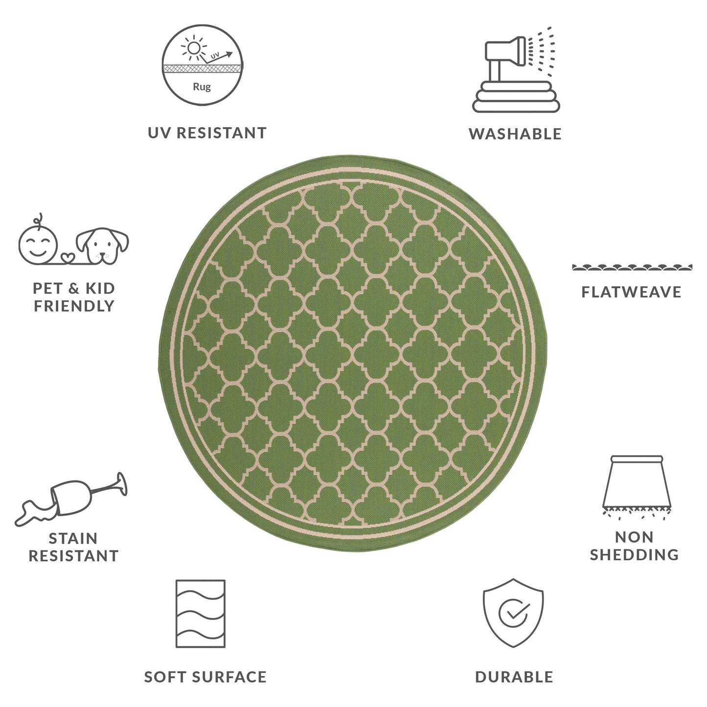 Tappeto da giardino impermeabile per interni ed esterni SAFAVIEH Courtyard Kristelle