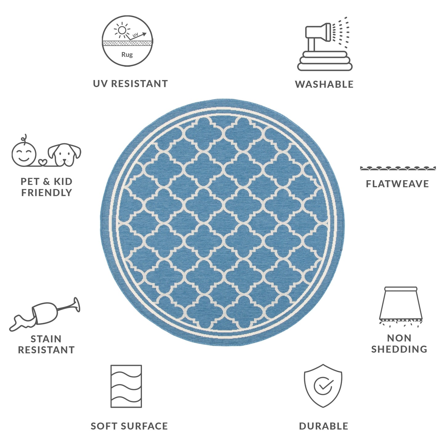 Tappeto da giardino impermeabile per interni ed esterni SAFAVIEH Courtyard Kristelle