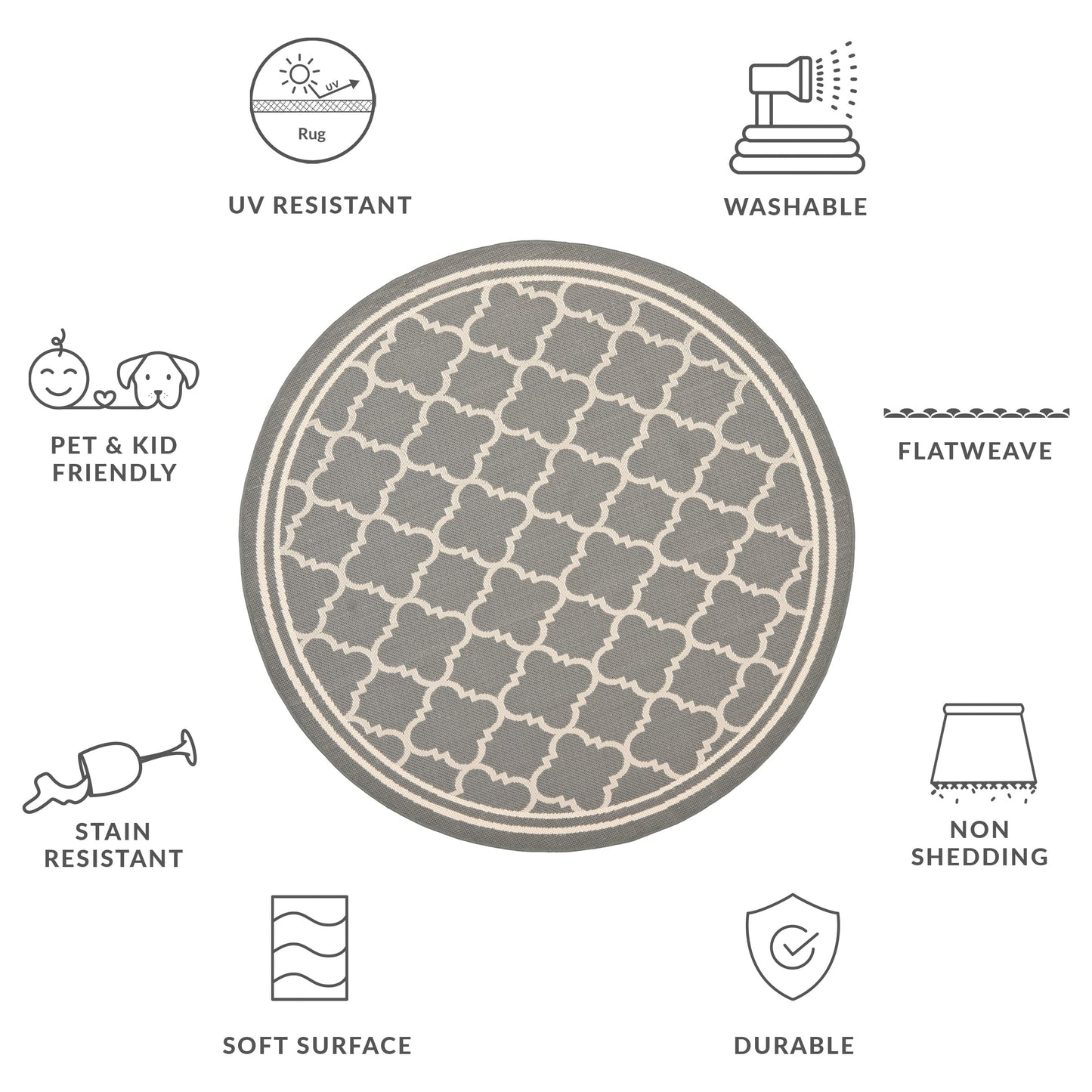 Tappeto da giardino impermeabile per interni ed esterni SAFAVIEH Courtyard Kristelle