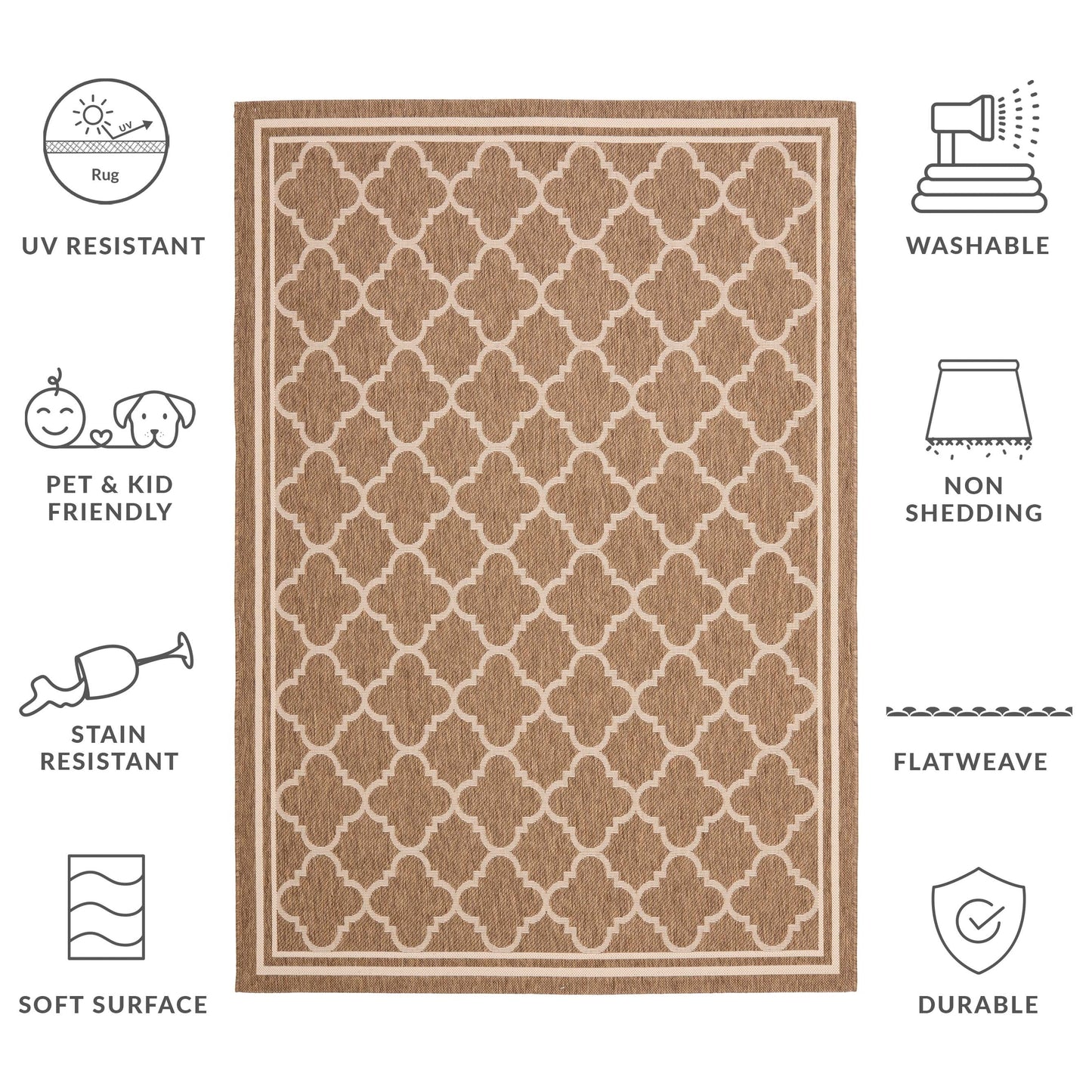 Tappeto da giardino impermeabile per interni ed esterni SAFAVIEH Courtyard Kristelle