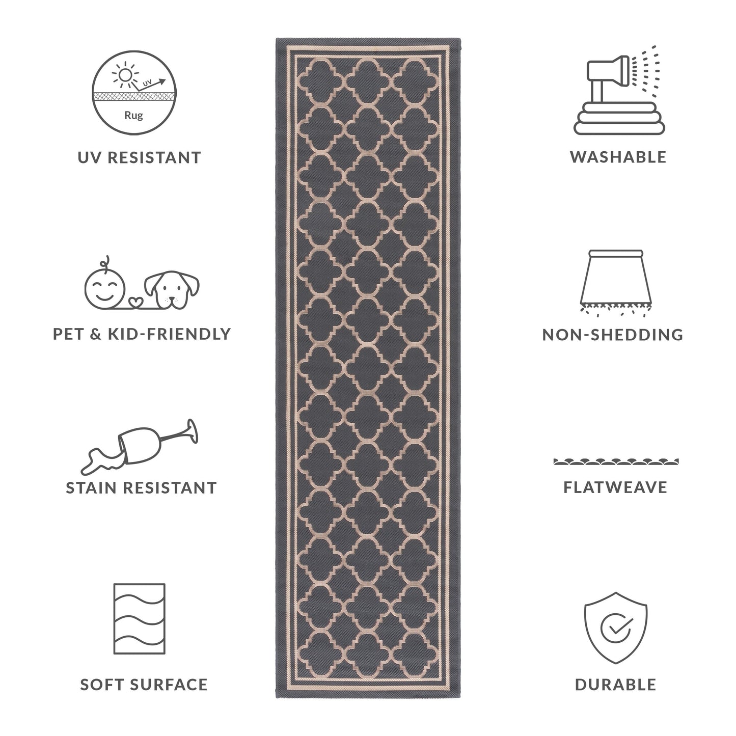 Tappeto da giardino impermeabile per interni ed esterni SAFAVIEH Courtyard Kristelle