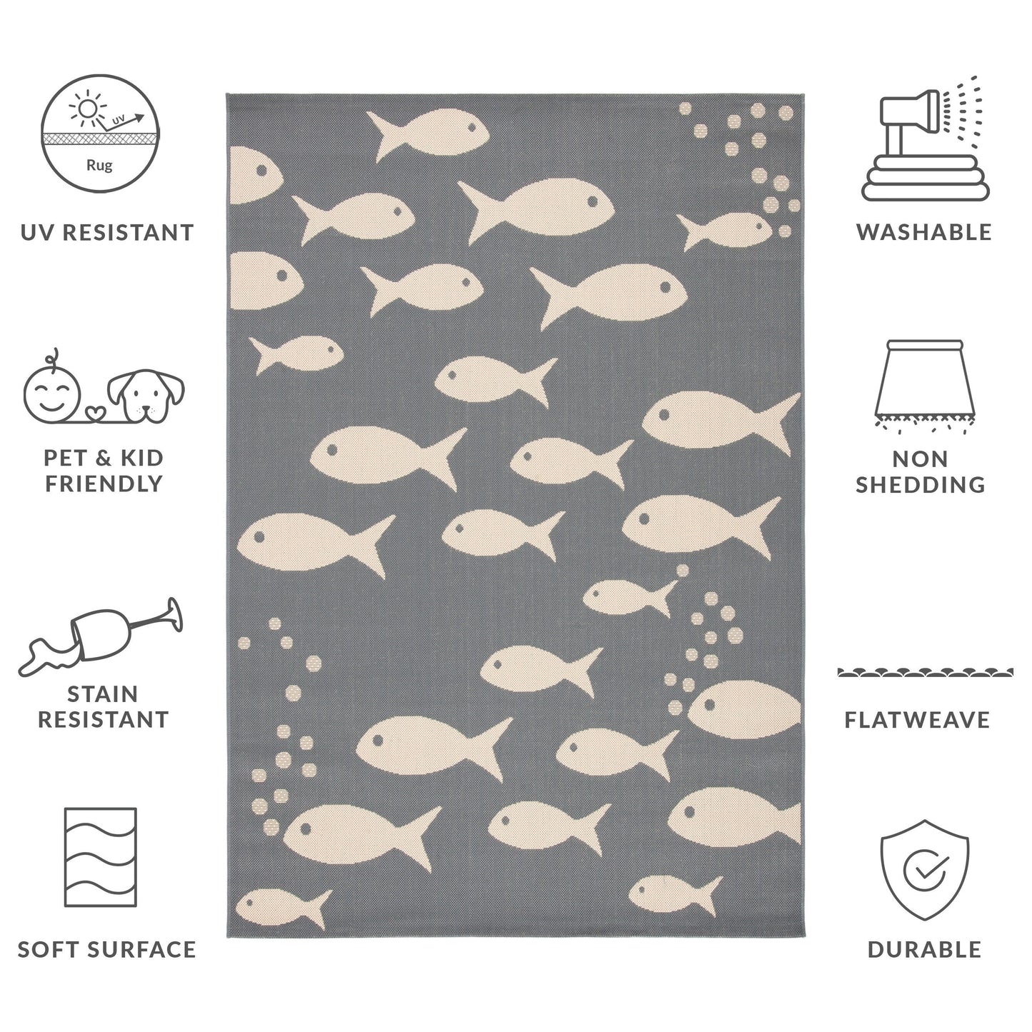 Tappeto da giardino impermeabile per interni ed esterni SAFAVIEH Courtyard Ragne