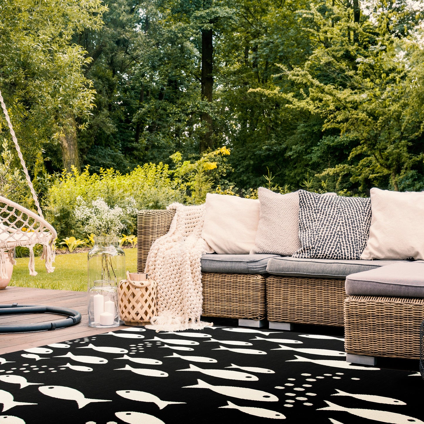 Tappeto da giardino impermeabile per interni ed esterni SAFAVIEH Courtyard Ragne