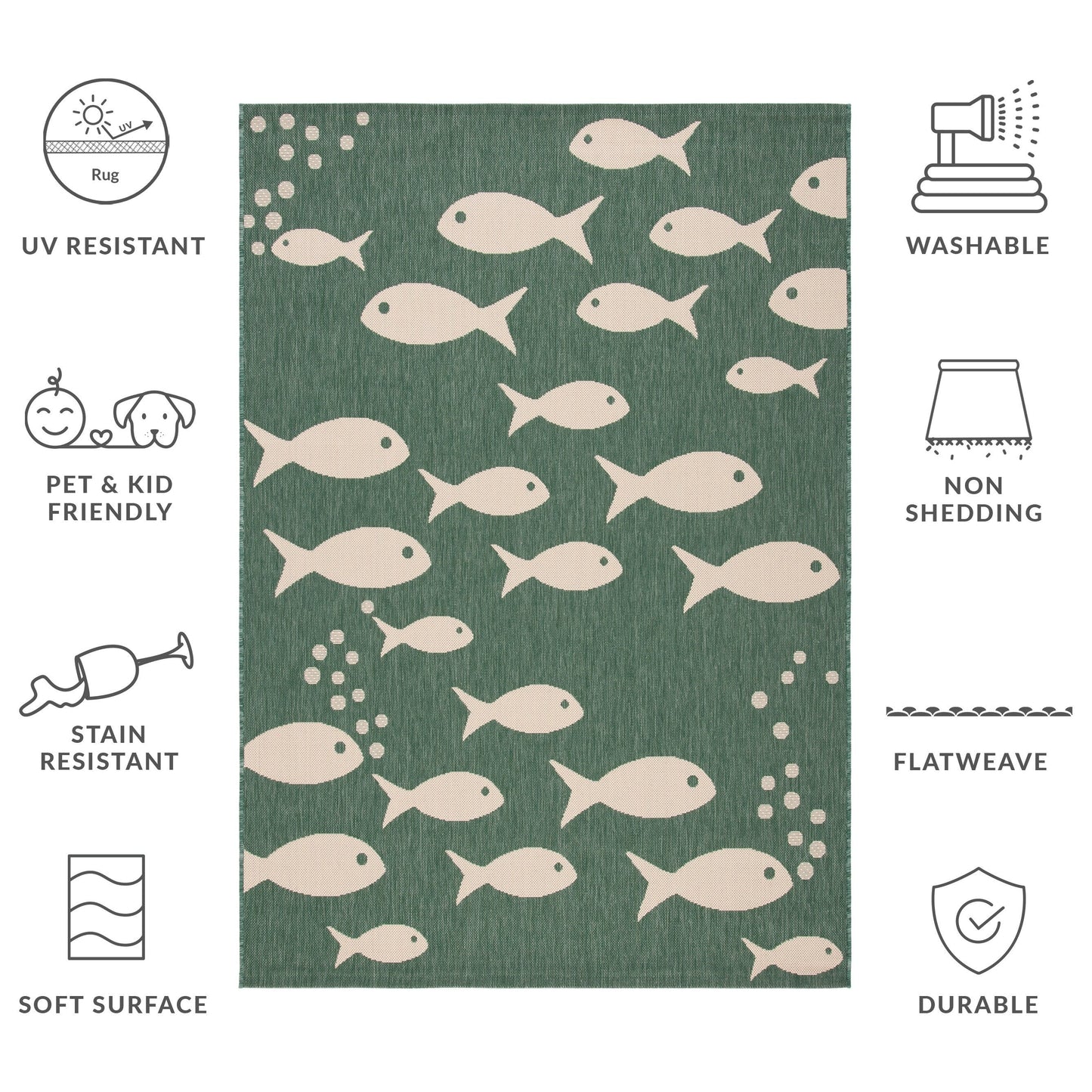 Tappeto da giardino impermeabile per interni ed esterni SAFAVIEH Courtyard Ragne