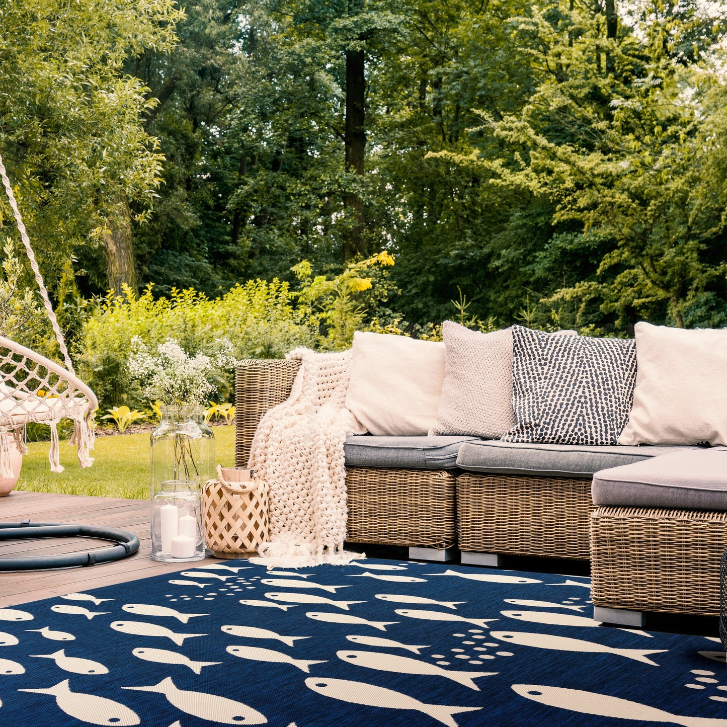 Tappeto da giardino impermeabile per interni ed esterni SAFAVIEH Courtyard Ragne