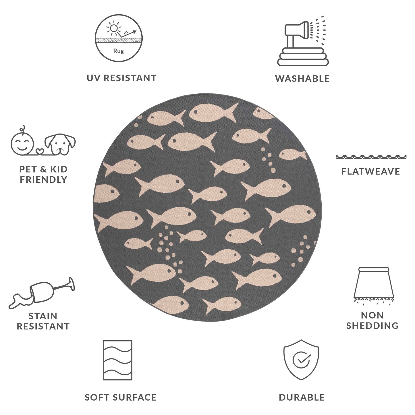 Tappeto da giardino impermeabile per interni ed esterni SAFAVIEH Courtyard Ragne