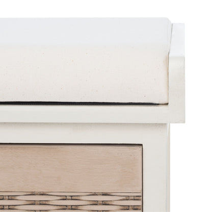 SAFAVIEH Fiorello panca portaoggetti a 3 cassetti con cuscino - 47,3 L x 15 P x 19 A - 47 L x 15 P x 19 A