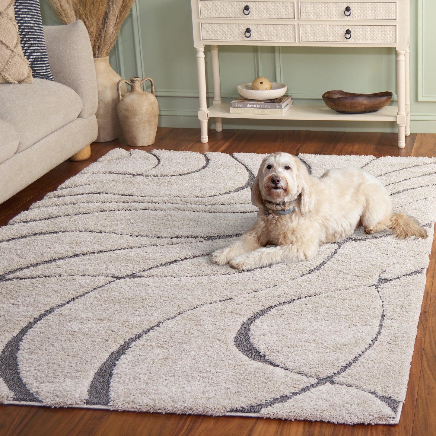 Tappeto SAFAVIEH Florida Shag Staka Abstract Waves da 1,2 pollici