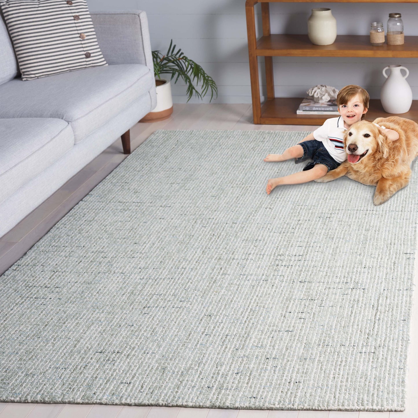 SAFAVIEH Tappeto moderno in lana Lotje astratto fatto a mano