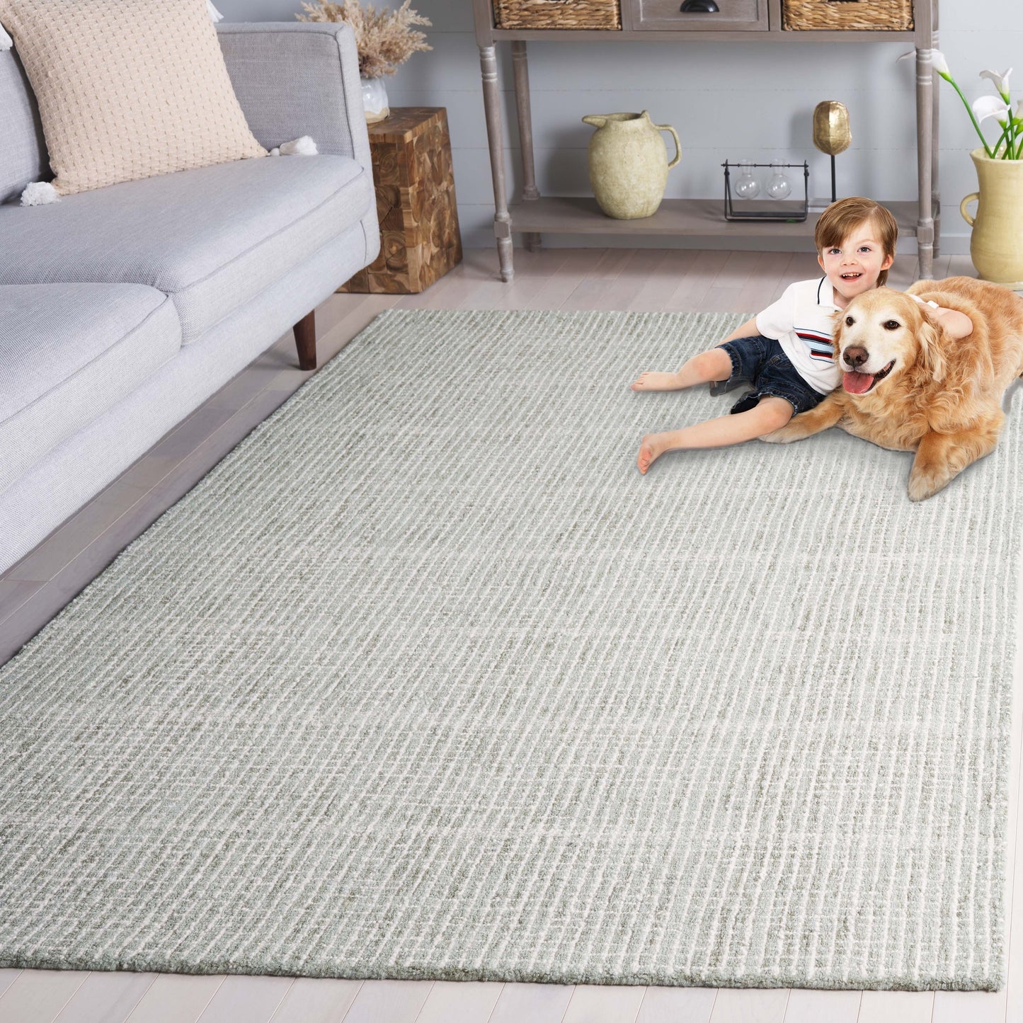 Tappeto moderno in lana Soumitra astratto fatto a mano SAFAVIEH