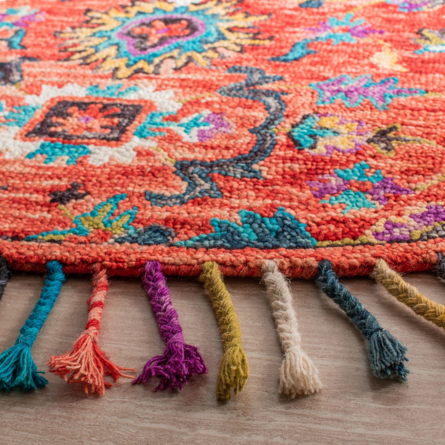 Tappeto a medaglione tribale in lana boho Aspen Irmingard fatto a mano SAFAVIEH