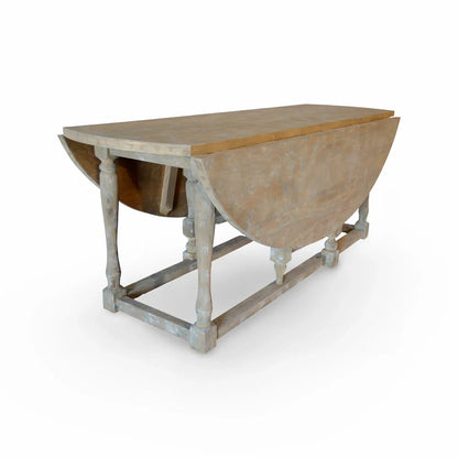 Tavolo da pranzo ovale rustico con ribalta