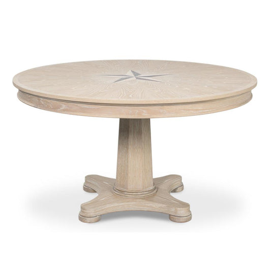 Tavolo da pranzo rotondo Whitewash Star