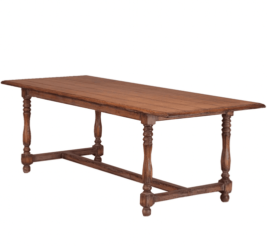 Tavolo da fattoria con piano in legno