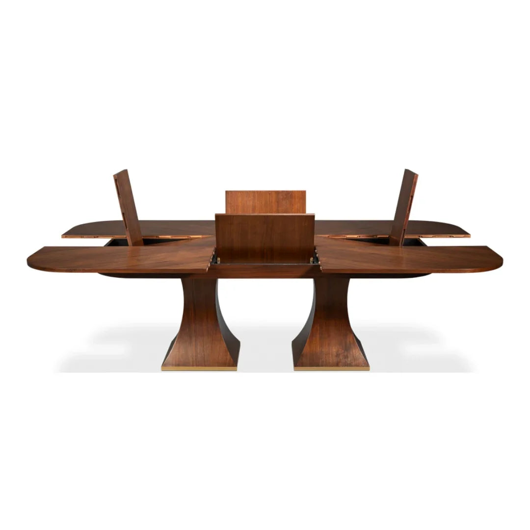 Tavolo Allungabile Jupe In Noce Scolpito