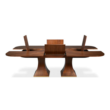 Tavolo Allungabile Jupe In Noce Scolpito