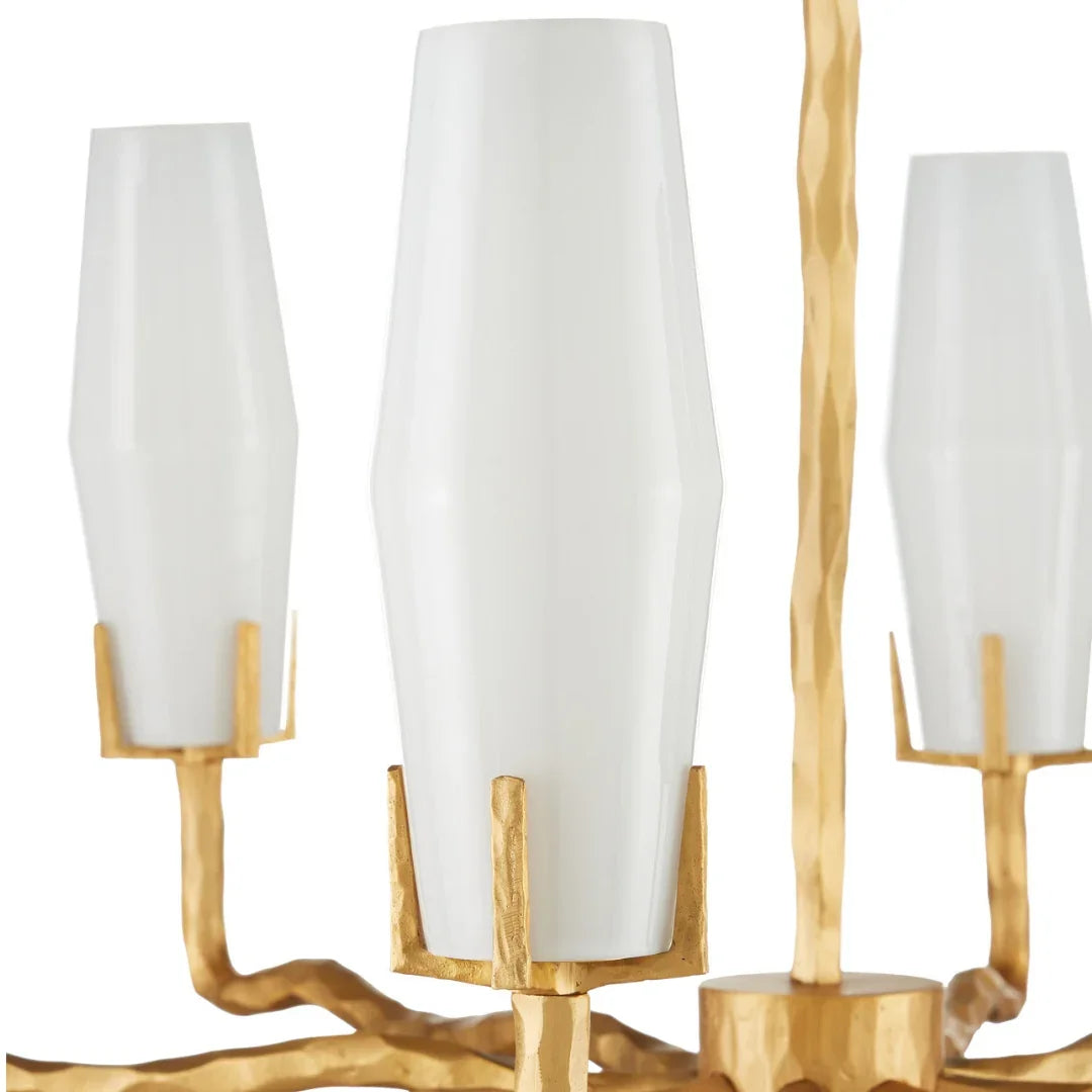 Lampadario in vetro a punte scultoree