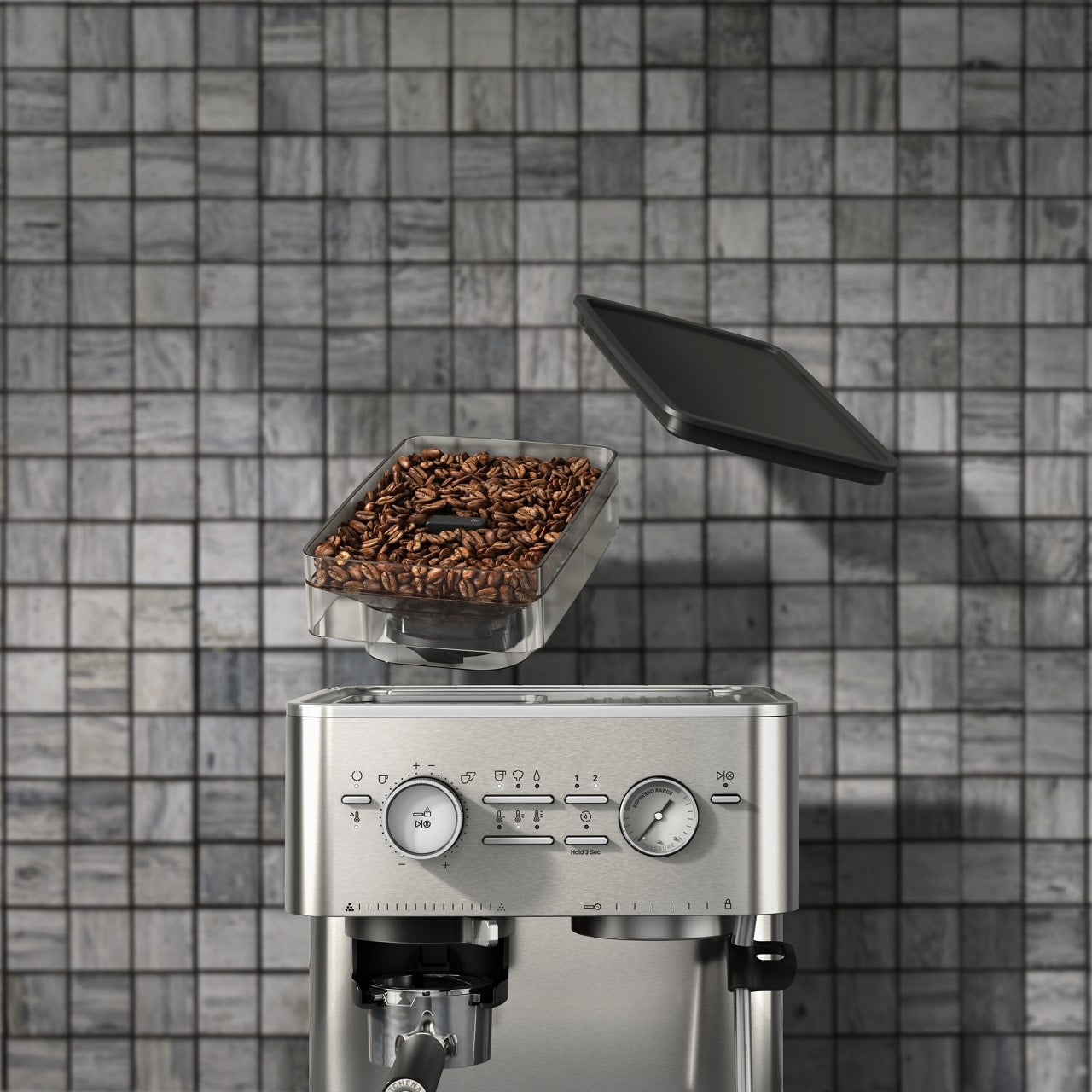 Macchina per caffè espresso semiautomatica KitchenAid con macinacaffè, KES6551