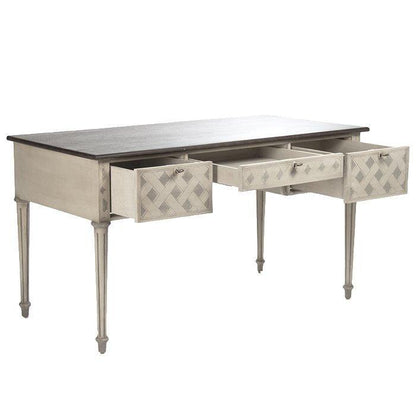 Scrivania francese dipinta a traliccio