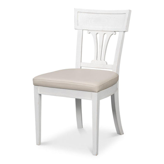 Sedia da pranzo con schienale ad arpa bianco - Set di 2
