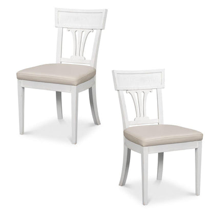 Sedia da pranzo con schienale ad arpa bianco - Set di 2