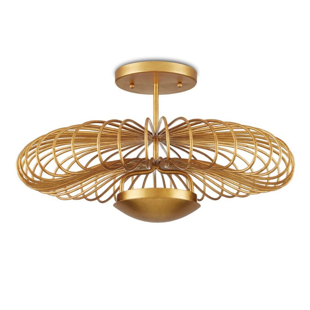Lampadario contemporaneo in filo d'oro 