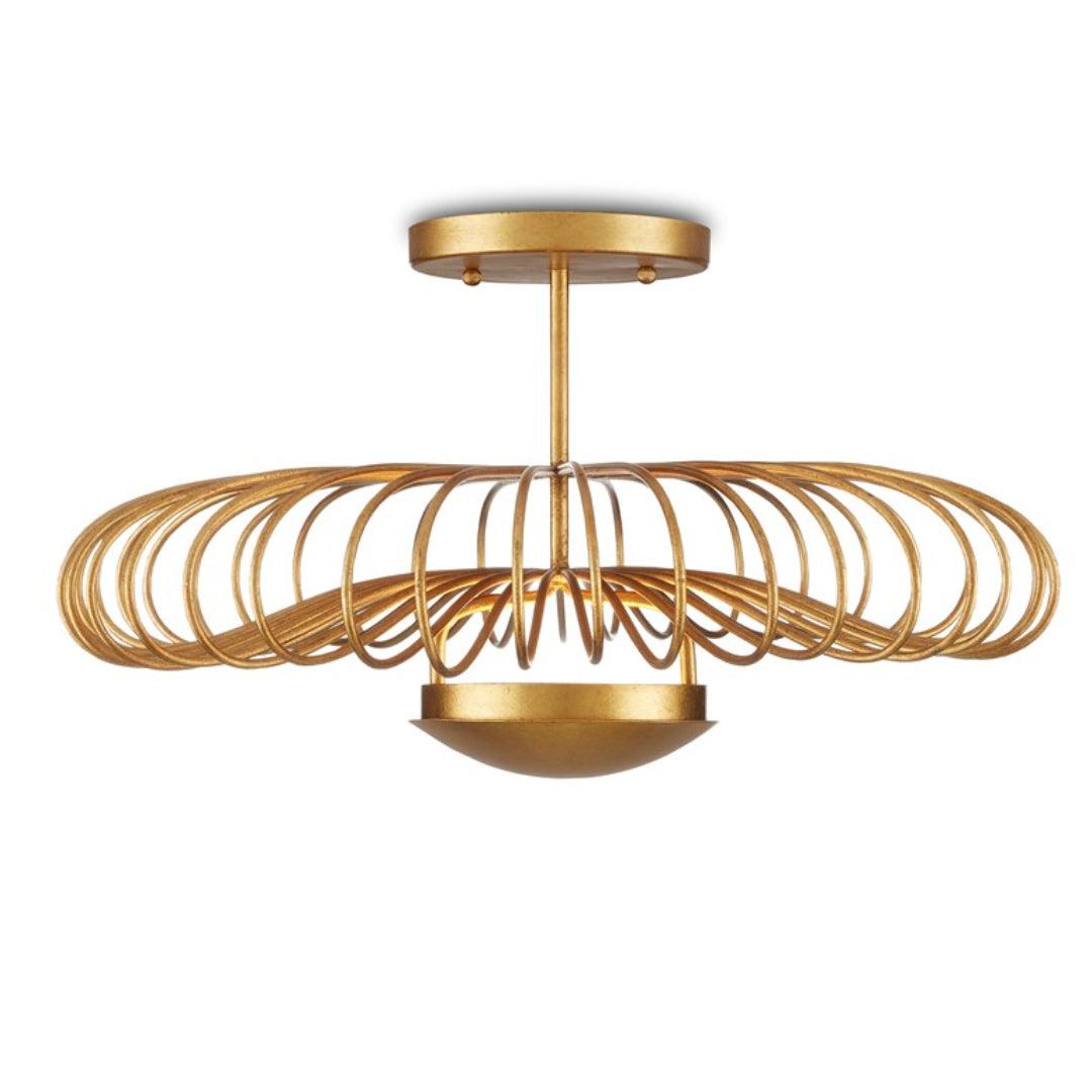 Lampadario contemporaneo in filo d'oro 