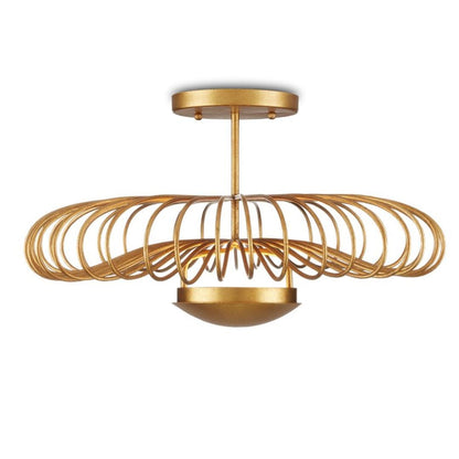 Lampadario contemporaneo in filo d'oro 