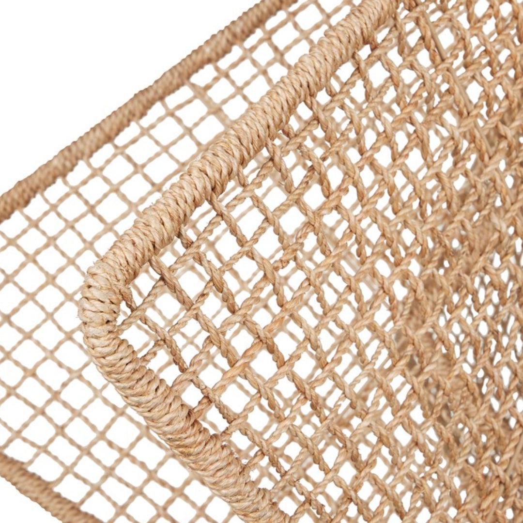 Lampadario a forma di diamante in corda di abaca