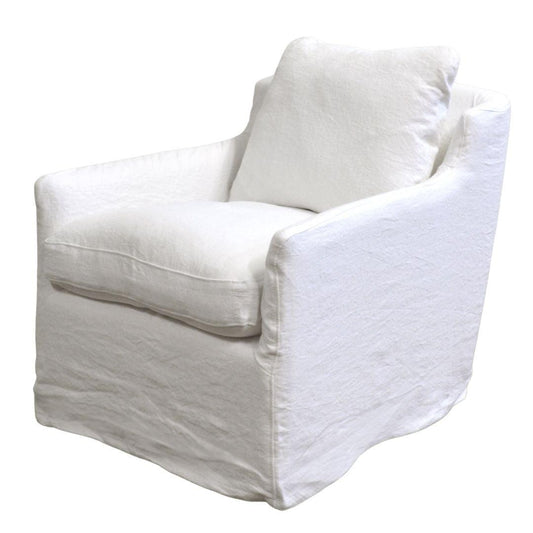 Poltrona girevole con rivestimento in stile shabby chic