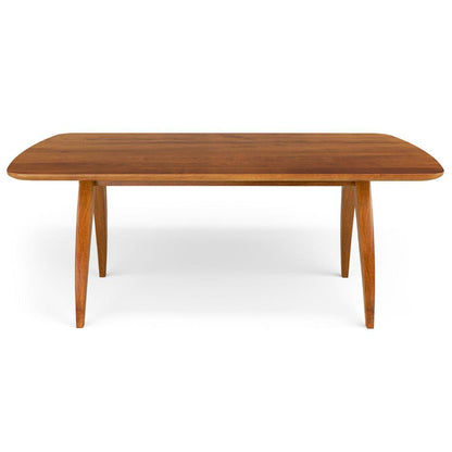 Tavolo da pranzo con gambe arcuate di metà secolo