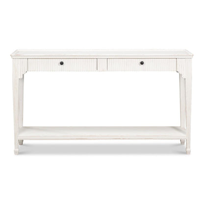Tavolo consolle di transizione a coste bianche