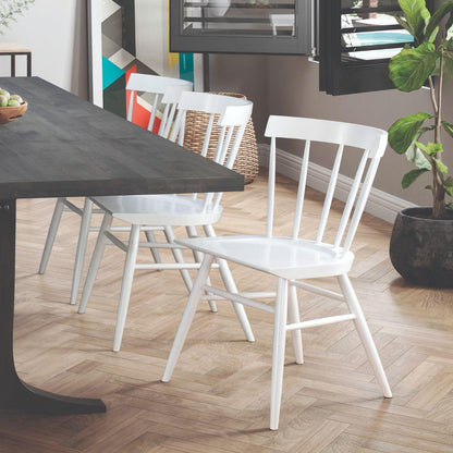 Sedia da pranzo moderna con schienale a doghe in stile fattoria