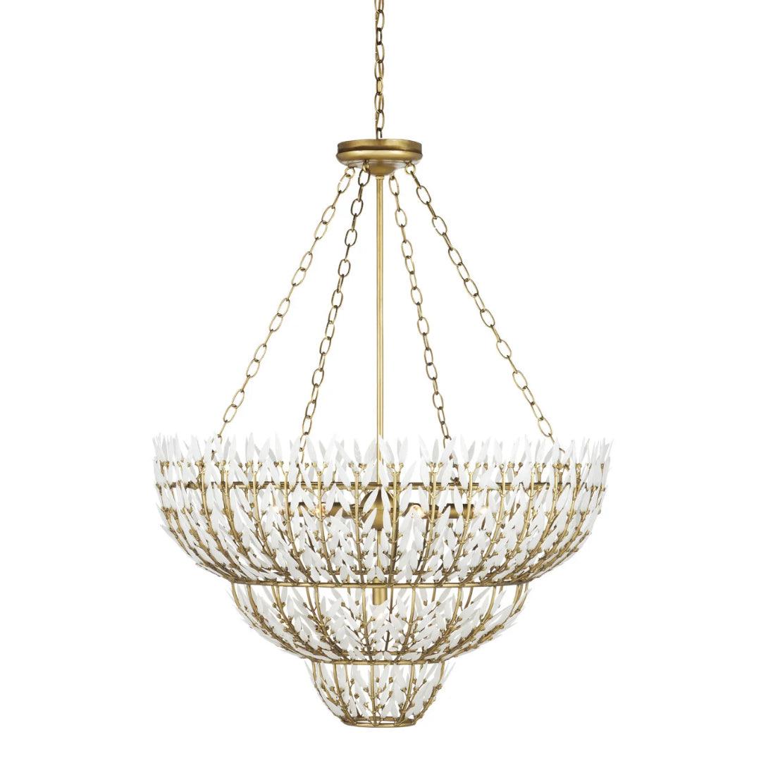 Lampadario Stems in ottone bianco