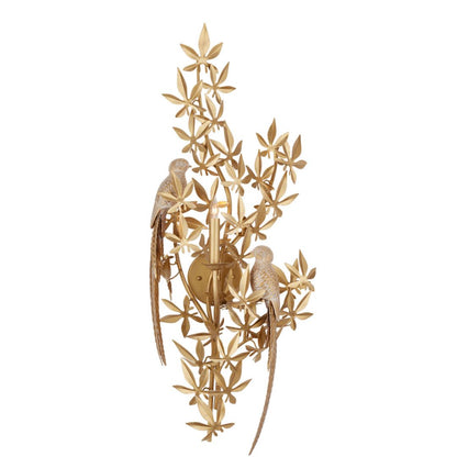 Applique con uccellini appollaiati in oro svedese