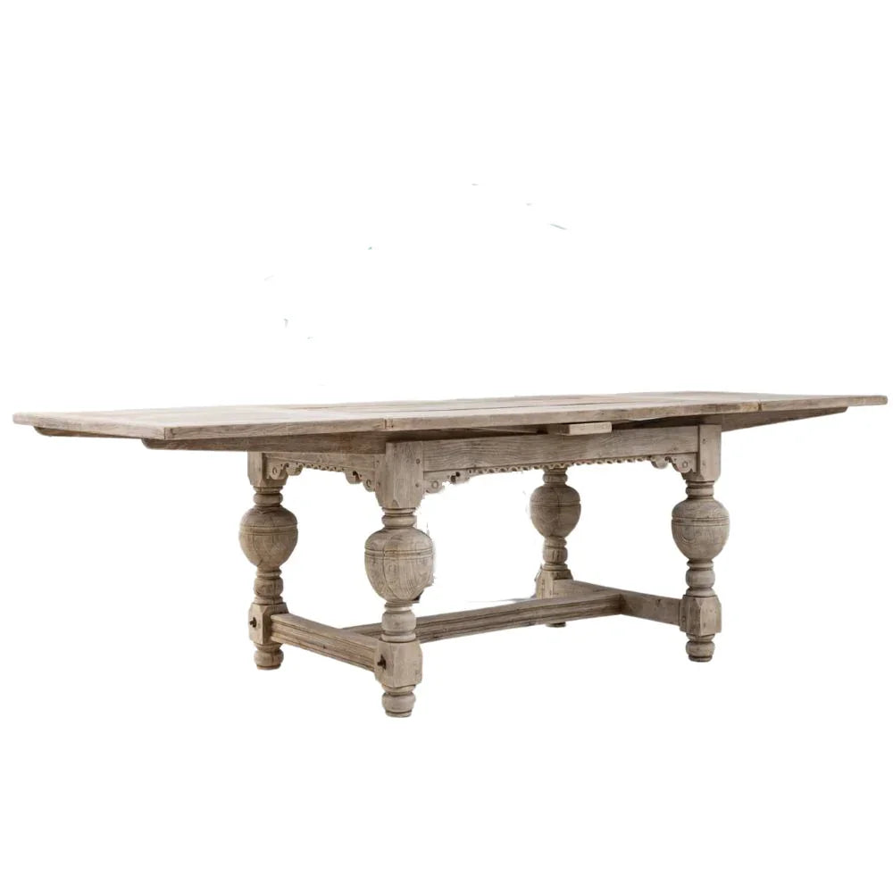 Tavolo da pranzo pieghevole in rovere antico naturale, circa 1900