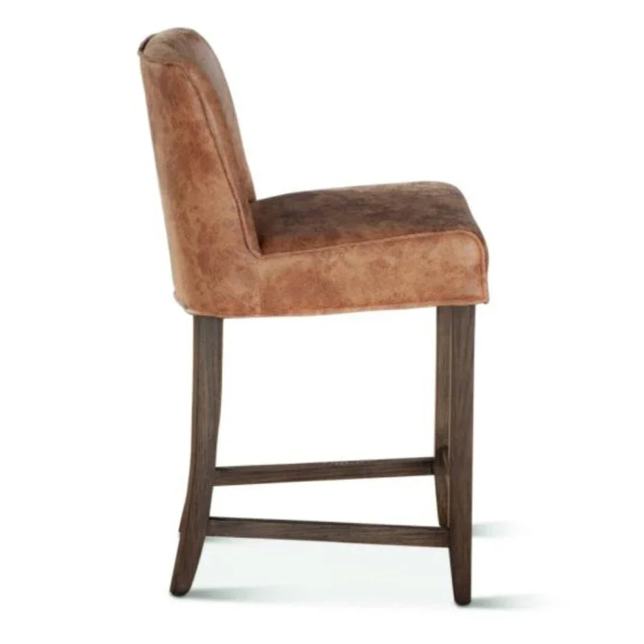 Sgabello rustico in vera pelle Carmel