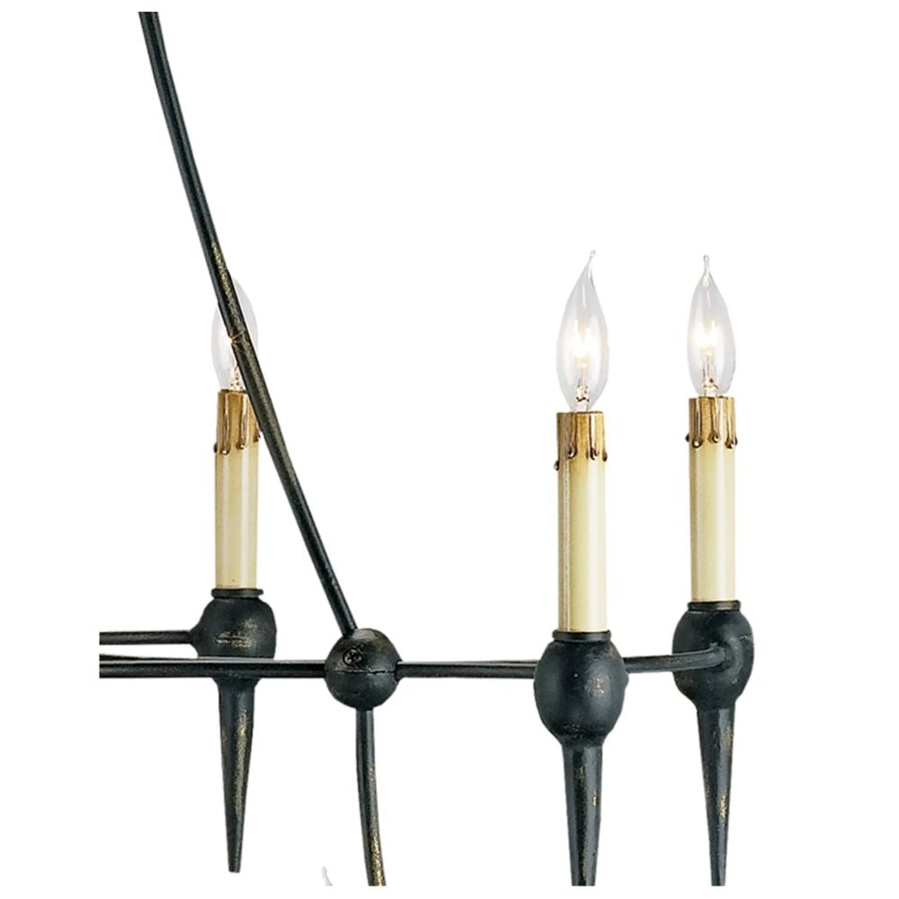 Lampadario gotico nero a più livelli